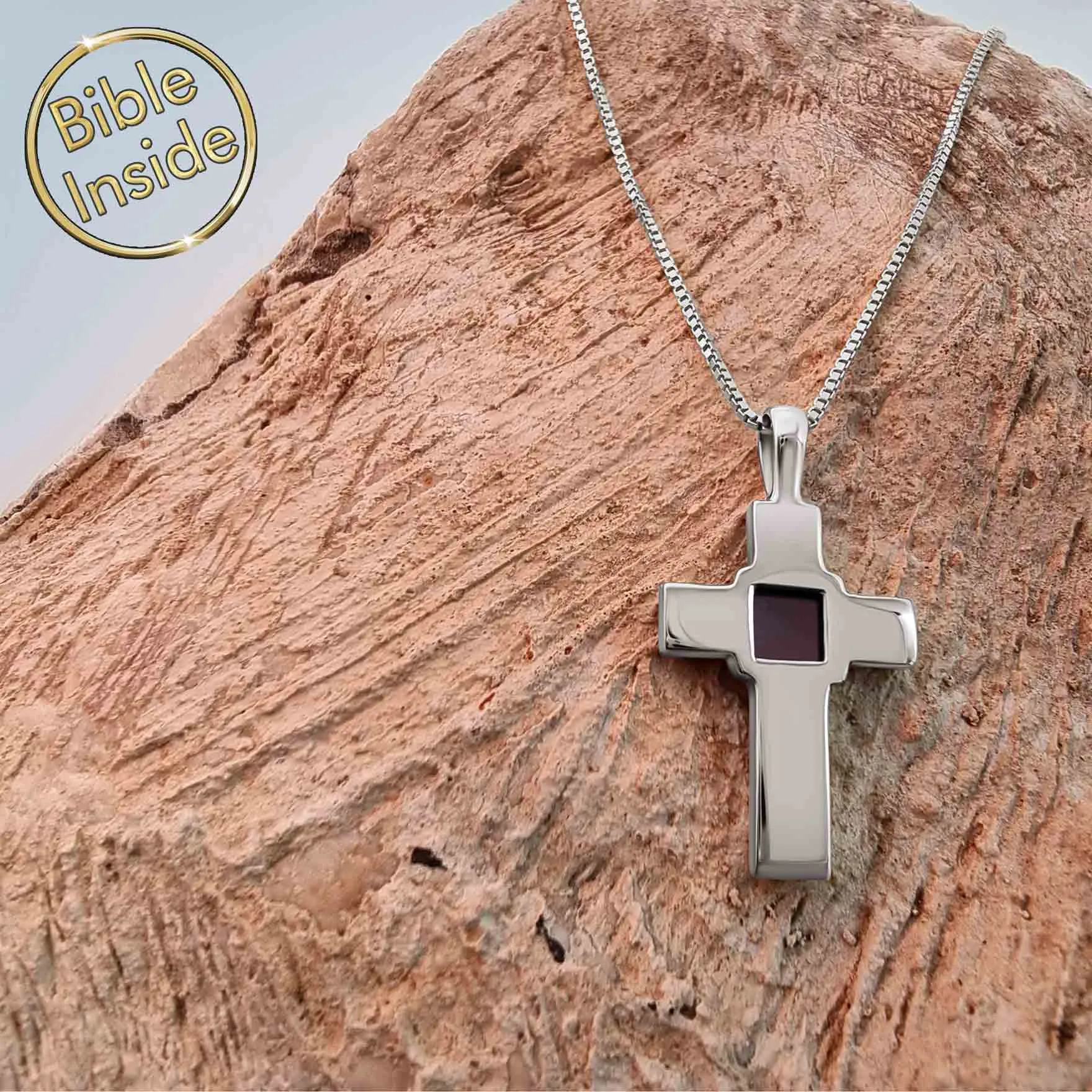 Bible On Jewelry: Nano Bible - Pure Cross Pendant (22mm)