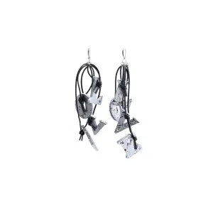 Big LOVE Leatherette Earrings - Silver