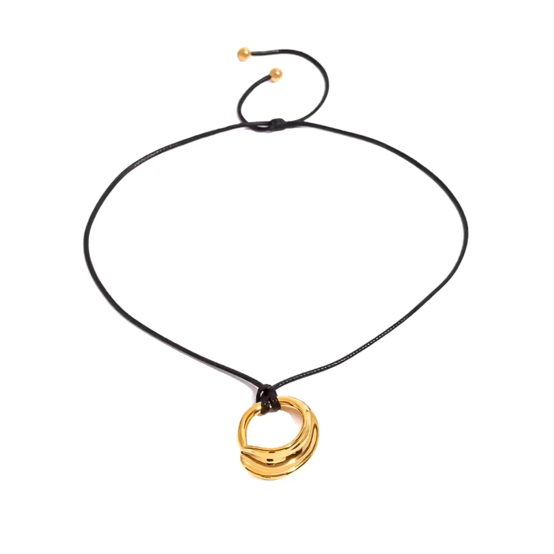 Black Leather Necklace