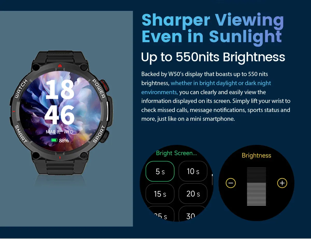 BLACKVIEW W50 1.39" Sports Smart Watch