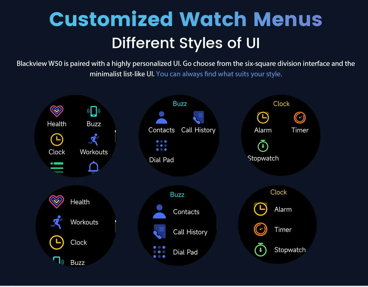 BLACKVIEW W50 1.39" Sports Smart Watch