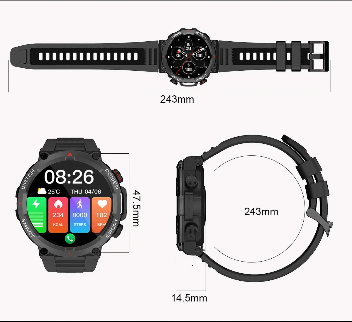 BLACKVIEW W50 1.39" Sports Smart Watch