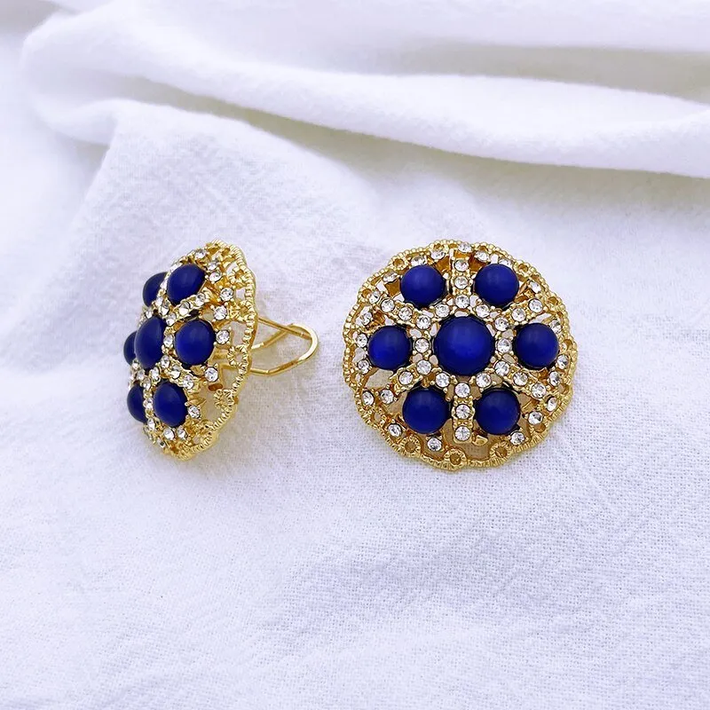 Blue Opal 18K Gold Jewelry Sets For Women Wedding Jewelry