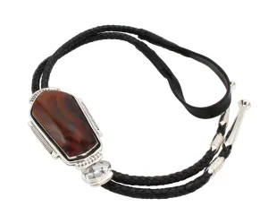 Brazilian Agate Silver Ore Bolo Tie