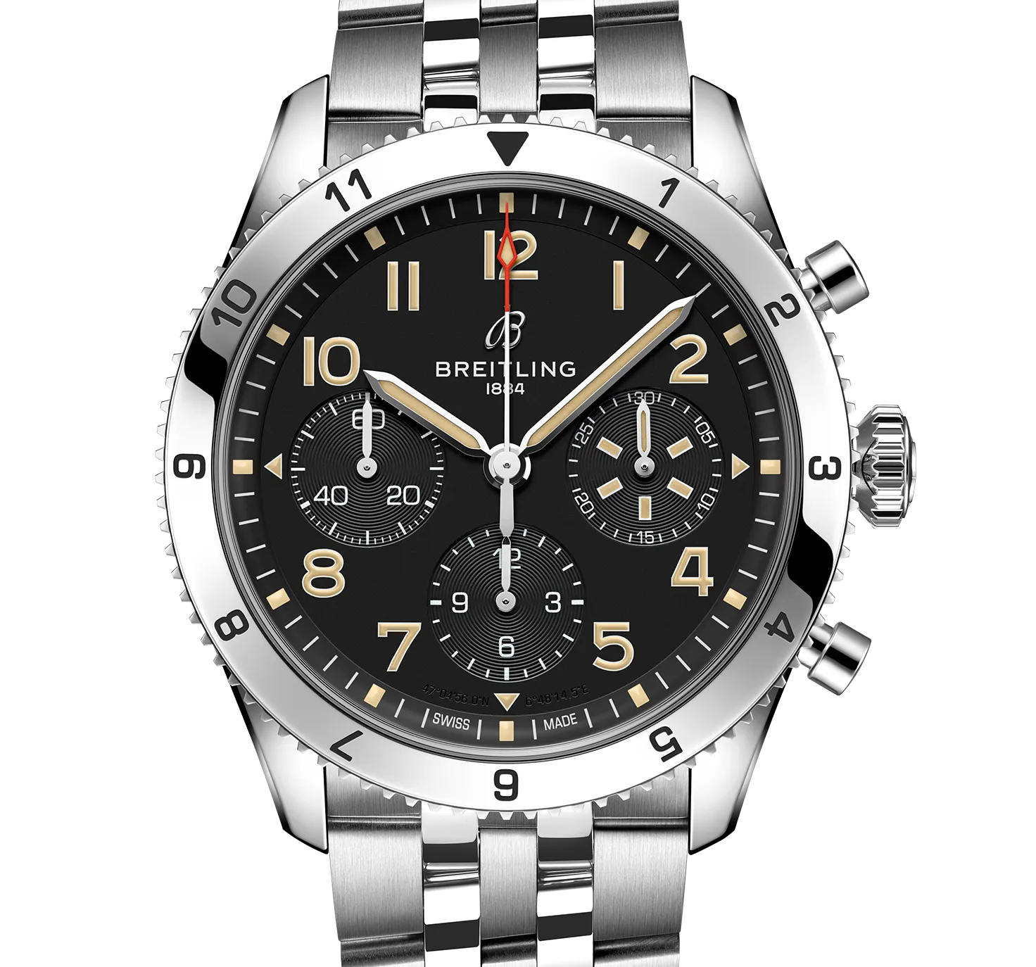 Breitling Classic AVI Chronograph 42 P-51 Mustang Watch with Stainless Steel Bracelet