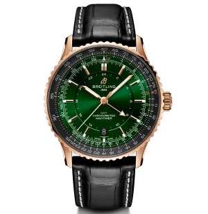 Breitling Navitimer Automatic GMT 41 Watch with Green Dial