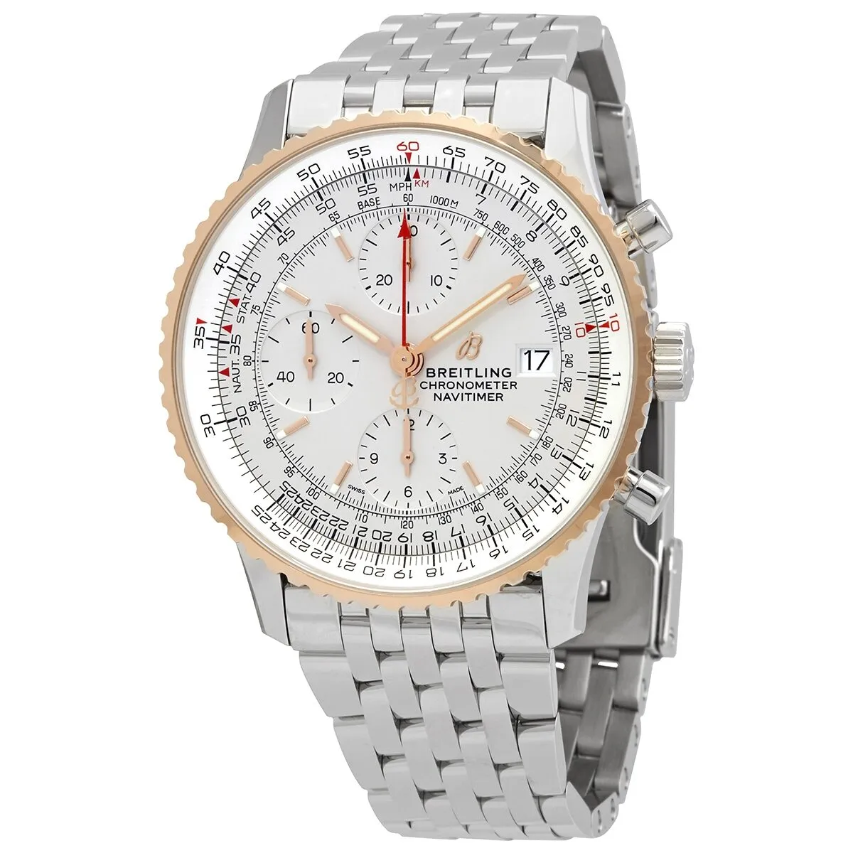 Breitling Navitimer Chronograph Automatic Chronometer Silver Dial Men's Watch U13324211G1A1