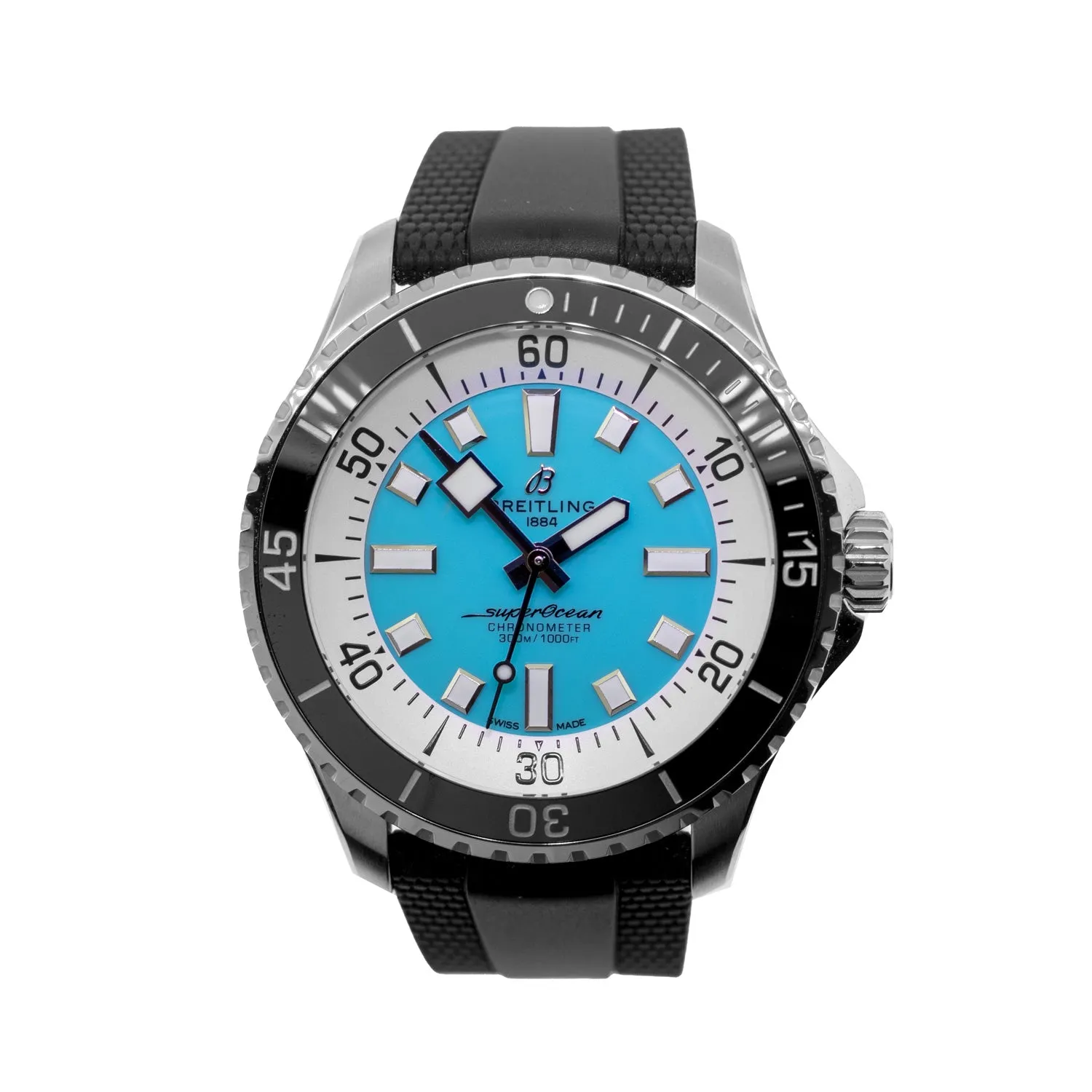 Breitling Superocean 44mm Stainless Steel Blue Index Dial Black Bezel A17376