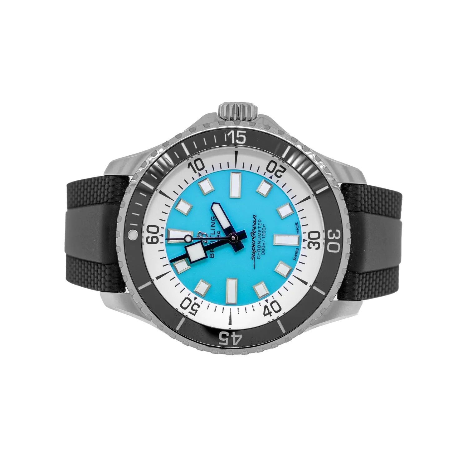 Breitling Superocean 44mm Stainless Steel Blue Index Dial Black Bezel A17376