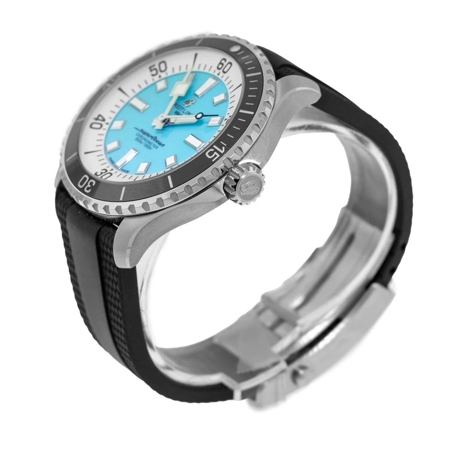 Breitling Superocean 44mm Stainless Steel Blue Index Dial Black Bezel A17376