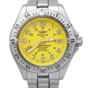 Breitling SuperOcean A17360 YELLOW Automatic 42mm Stainless Steel Date Watch