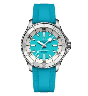 Breitling Superocean Turquoise on Rubber Watch, 36mm