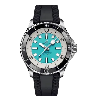 Breitling Superocean Turquoise on Rubber Watch, 44mm