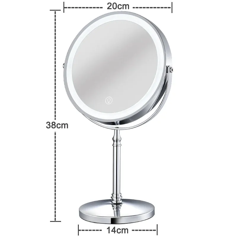 Bringing the Studio to You: 8 Inch Makeup Mirror with Light, USB Charging, and 10x Magnifying for Vanity