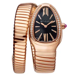 Bvlgari Serpenti 101815 Black Dial Rose Gold