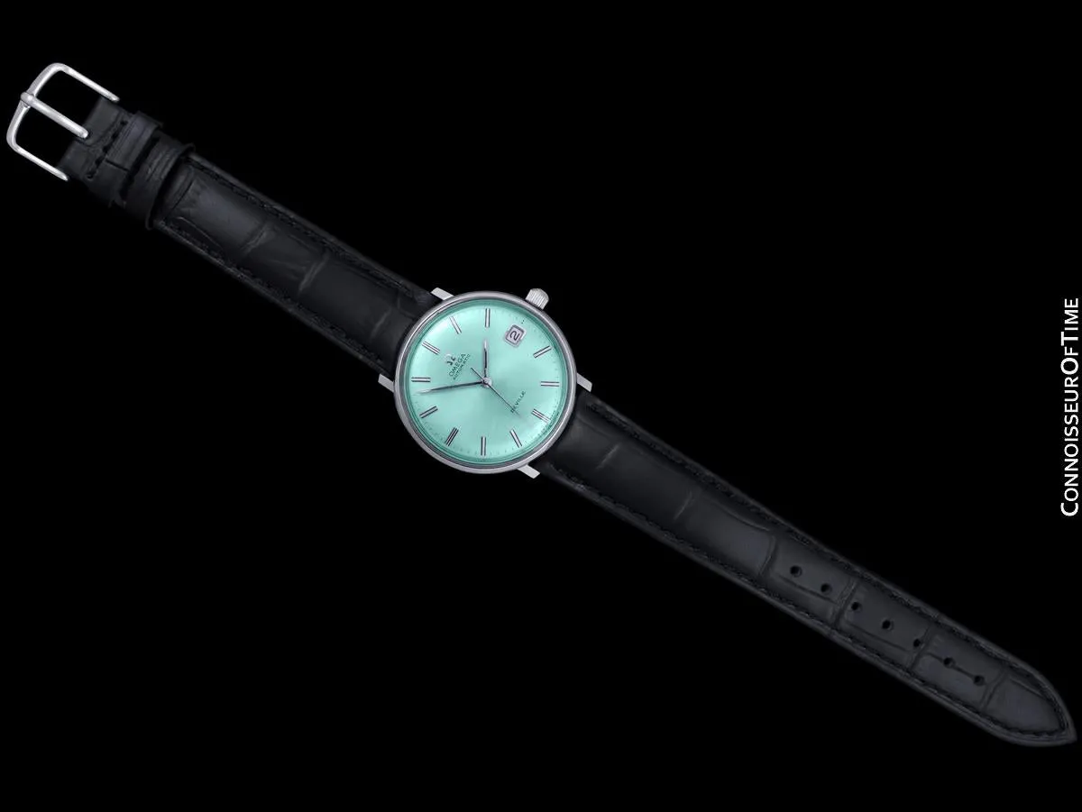 c. 1970 Omega De Ville Vintage Mens Cal. 565 Automatic Watch with Tiffany Blue Dial - Stainless Steel
