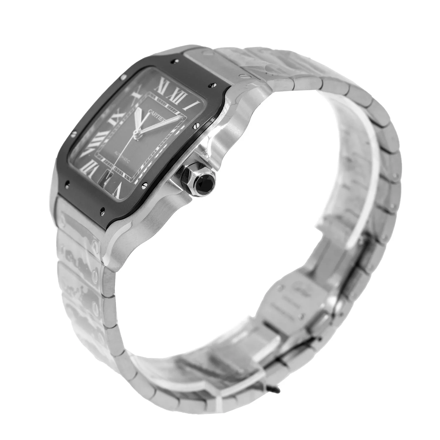 Cartier Santos 40mm Stainless Steel and ADLC Grey Roman Dial WSSA0037
