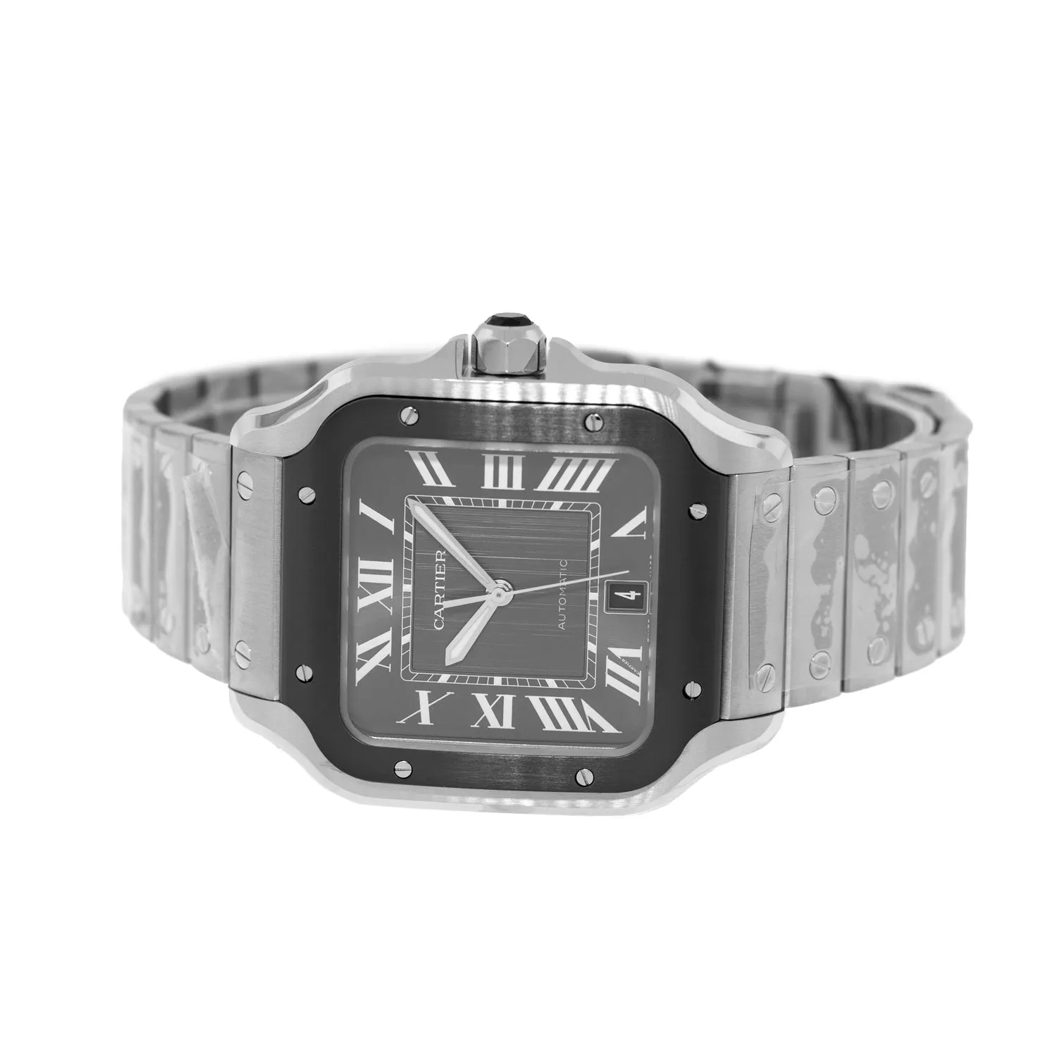 Cartier Santos 40mm Stainless Steel and ADLC Grey Roman Dial WSSA0037