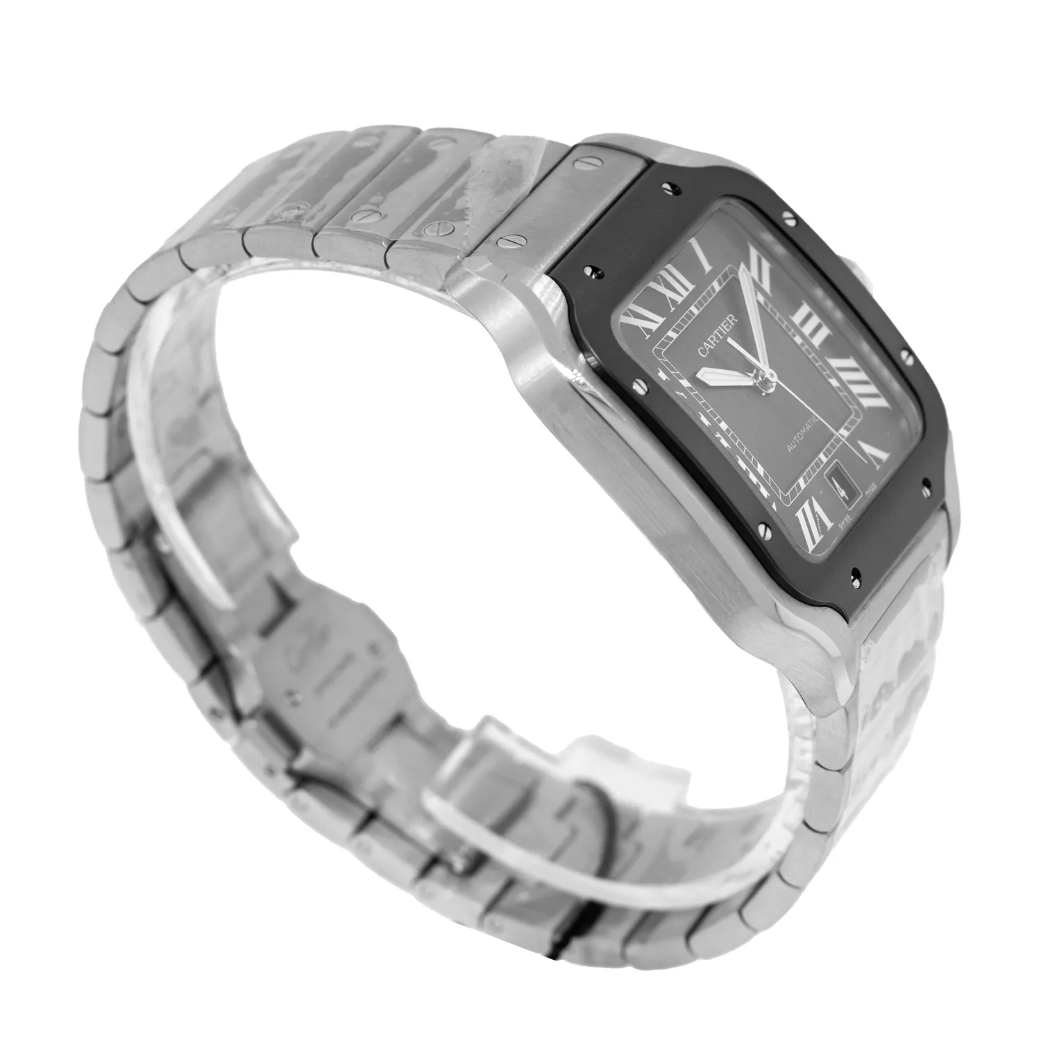 Cartier Santos 40mm Stainless Steel and ADLC Grey Roman Dial WSSA0037