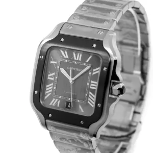 Cartier Santos 40mm Stainless Steel and ADLC Grey Roman Dial WSSA0037