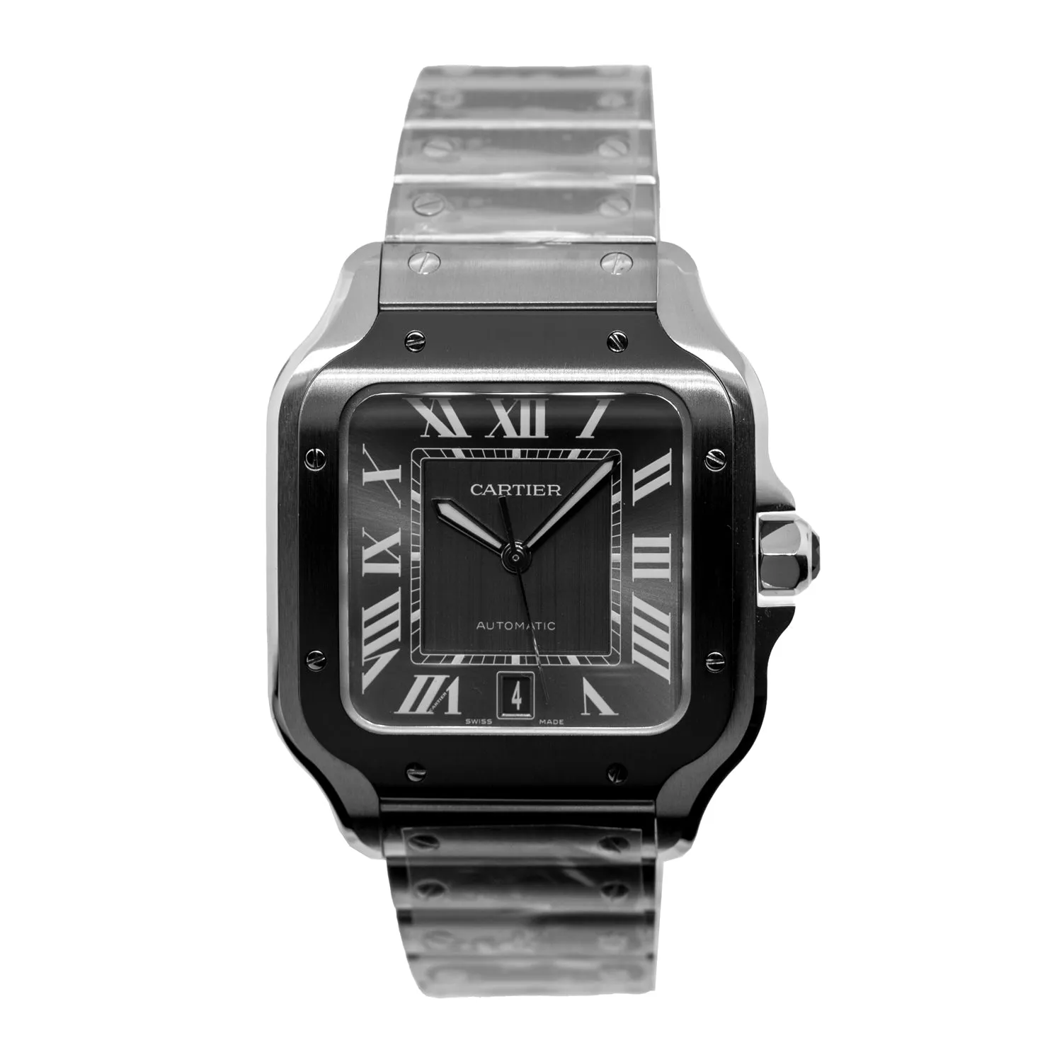 Cartier Santos 40mm Stainless Steel and ADLC Grey Roman Dial WSSA0037