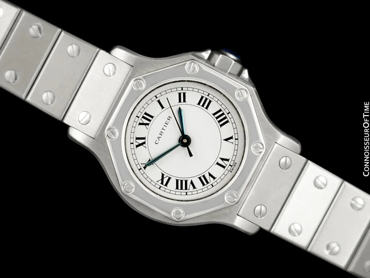 Cartier Santos Octagon Ladies Automatic Watch - Stainless Steel