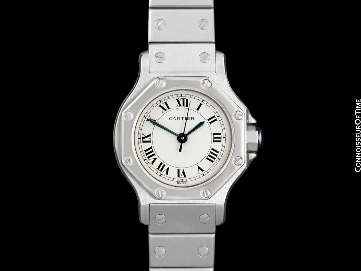Cartier Santos Octagon Ladies Automatic Watch - Stainless Steel