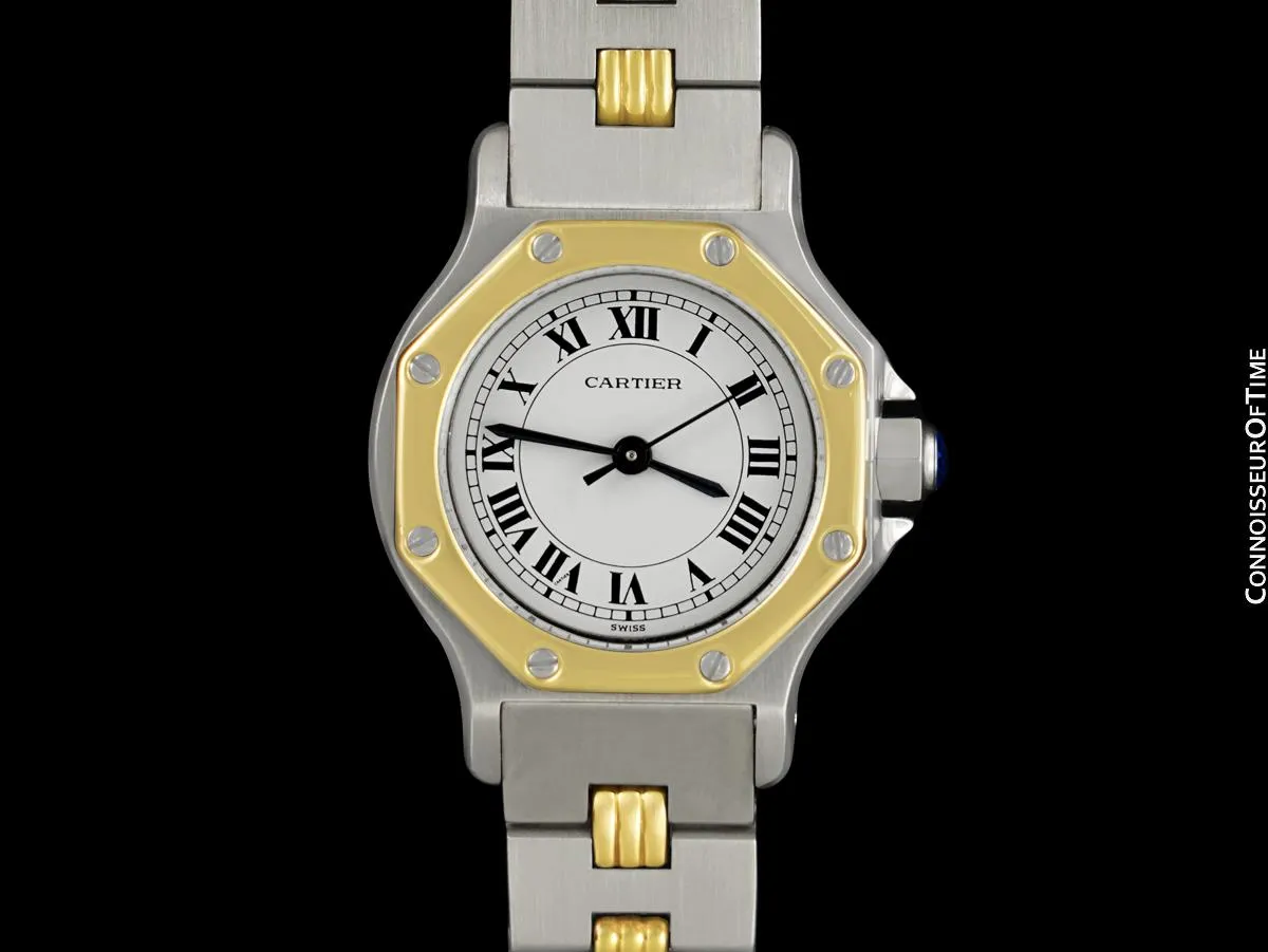Cartier Santos Octagon Ladies Watch, Automatic - Stainless Steel & 18K Gold