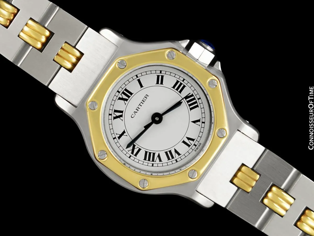 Cartier Santos Octagon Ladies Watch, Automatic - Stainless Steel & 18K Gold