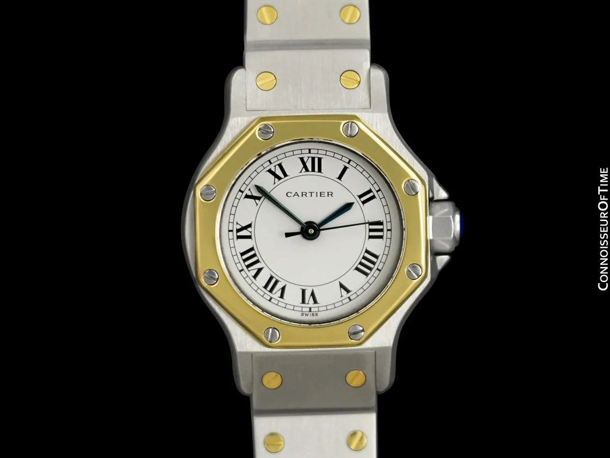 Cartier Santos Octagon Ladies Watch, Automatic - Stainless Steel & 18K Gold