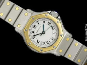 Cartier Santos Octagon Ladies Watch, Automatic - Stainless Steel & 18K Gold