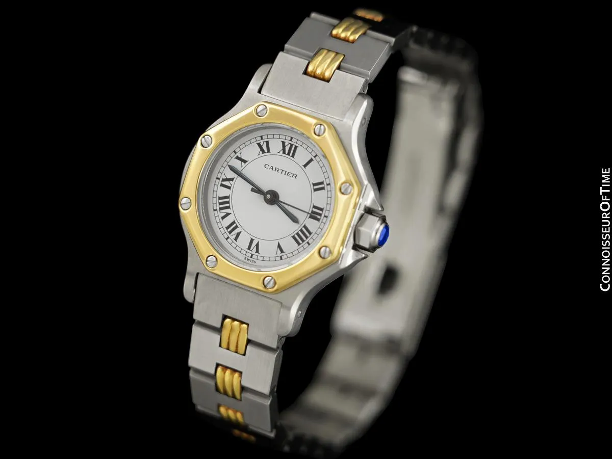 Cartier Santos Octagon Ladies Watch, Automatic - Stainless Steel & 18K Gold