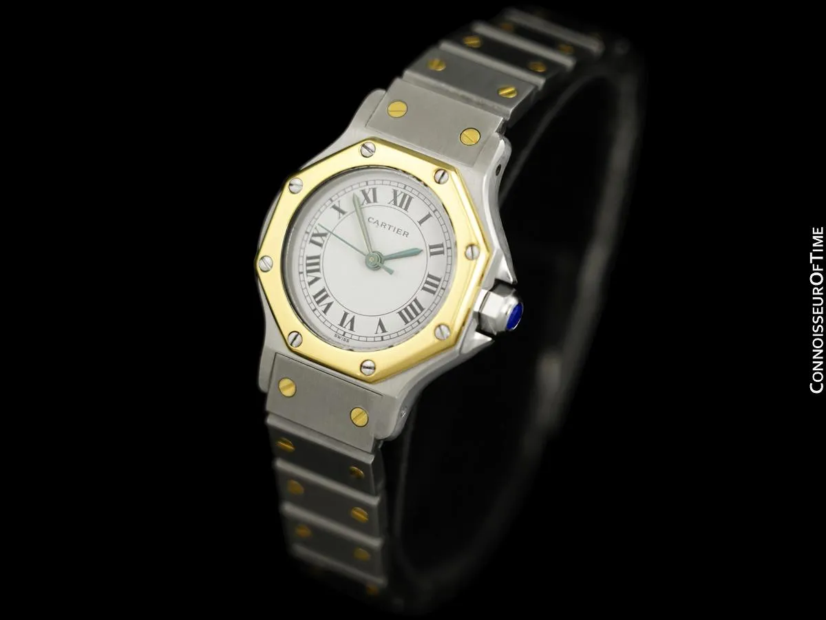 Cartier Santos Octagon Ladies Watch, Automatic - Stainless Steel & 18K Gold