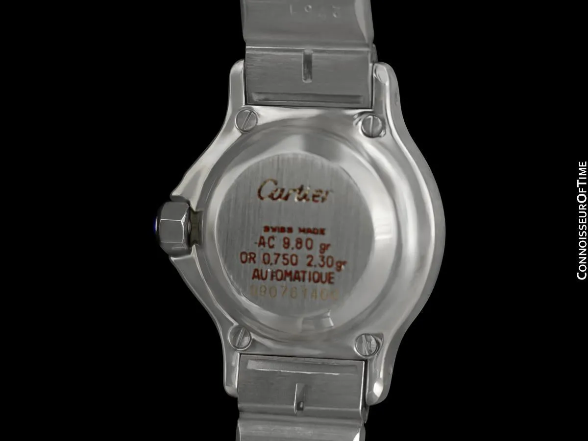 Cartier Santos Octagon Ladies Watch, Automatic - Stainless Steel & 18K Gold