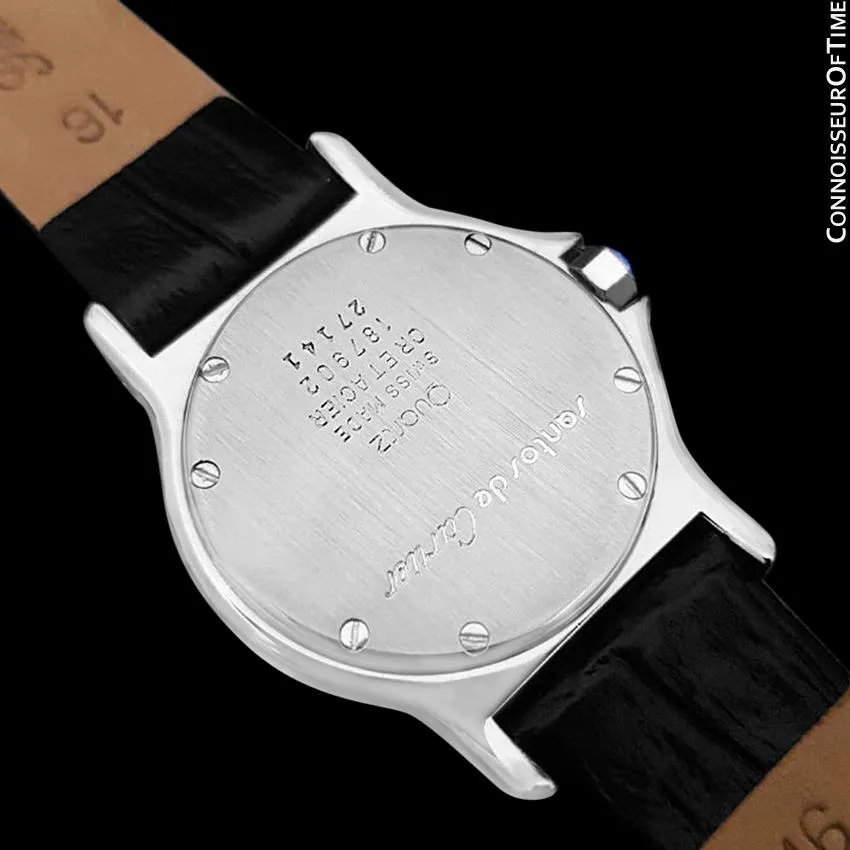 Cartier Santos Octagon Mens Midsize Quartz Watch - Stainless Steel, 18K Gold & Diamonds
