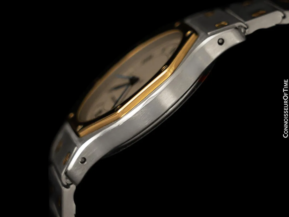 Cartier Santos Octagon Mens (Midsize) Quartz Watch - Stainless Steel & 18K Gold