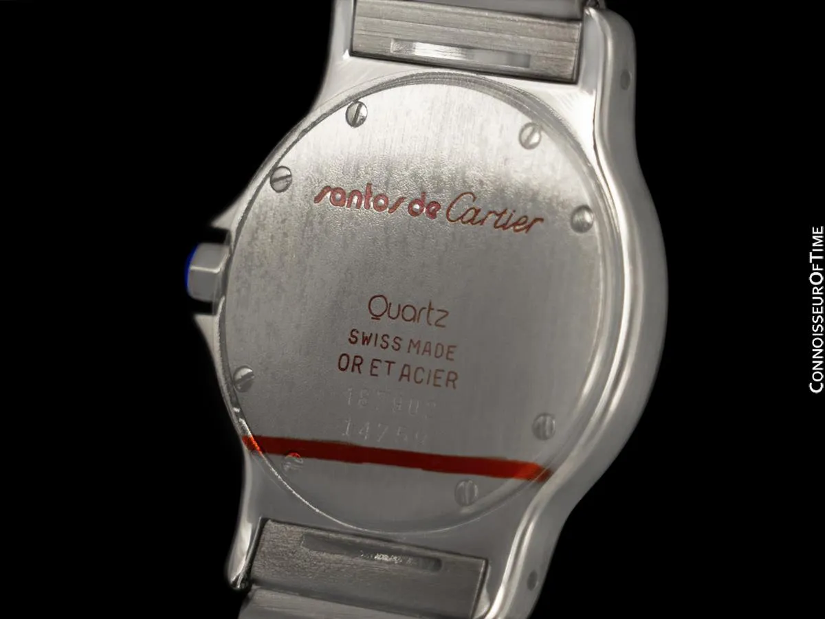 Cartier Santos Octagon Mens (Midsize) Quartz Watch - Stainless Steel & 18K Gold