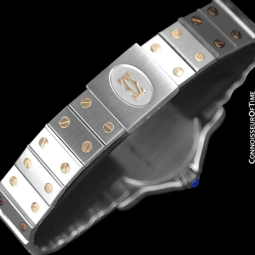Cartier Santos Octagon Mens (Midsize) Quartz Watch - Stainless Steel and 18K Gold