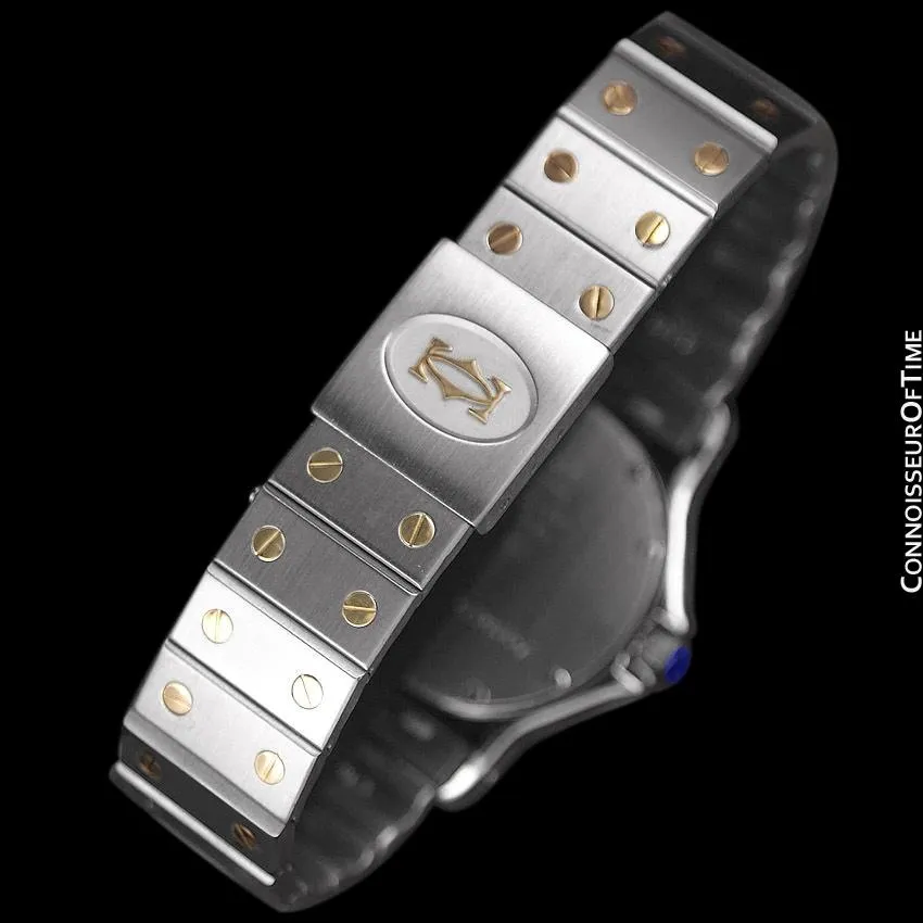Cartier Santos Octagon Mens Midsize Unisex Quartz Watch - Stainless Steel & 18K Gold