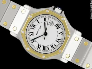 Cartier Santos Octagon Mens Unisex Watch, Automatic - Stainless Steel & 18K Gold