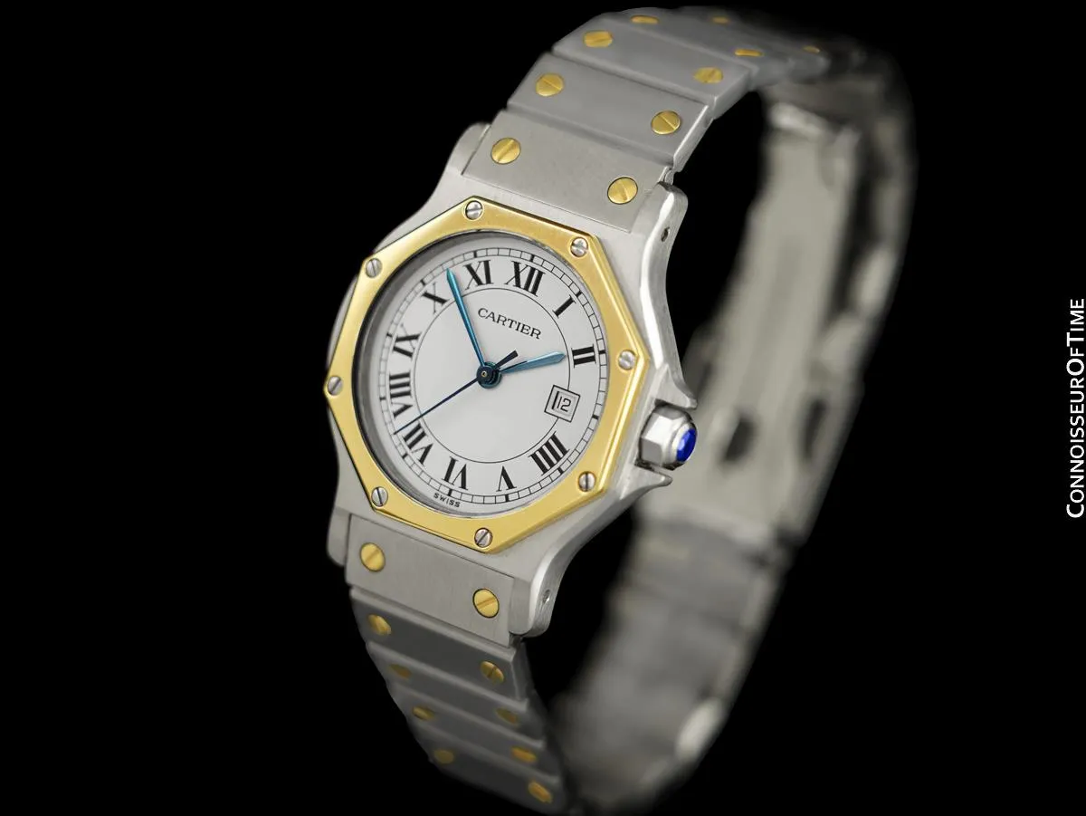 Cartier Santos Octagon Mens Unisex Watch, Automatic - Stainless Steel & 18K Gold