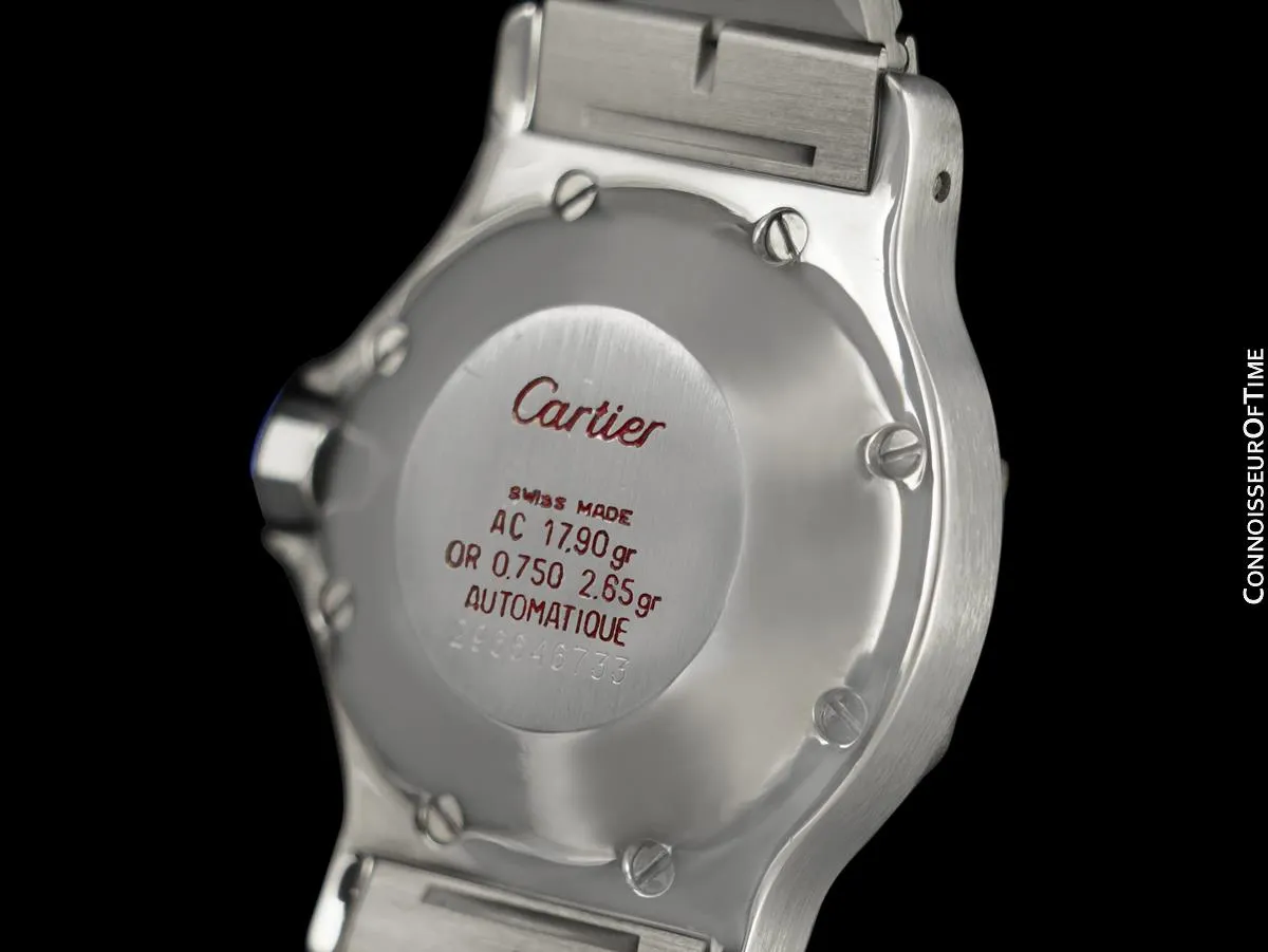 Cartier Santos Octagon Mens Unisex Watch, Automatic - Stainless Steel & 18K Gold