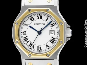 Cartier Santos Octagon Mens Unisex Watch, Automatic - Stainless Steel & 18K Gold