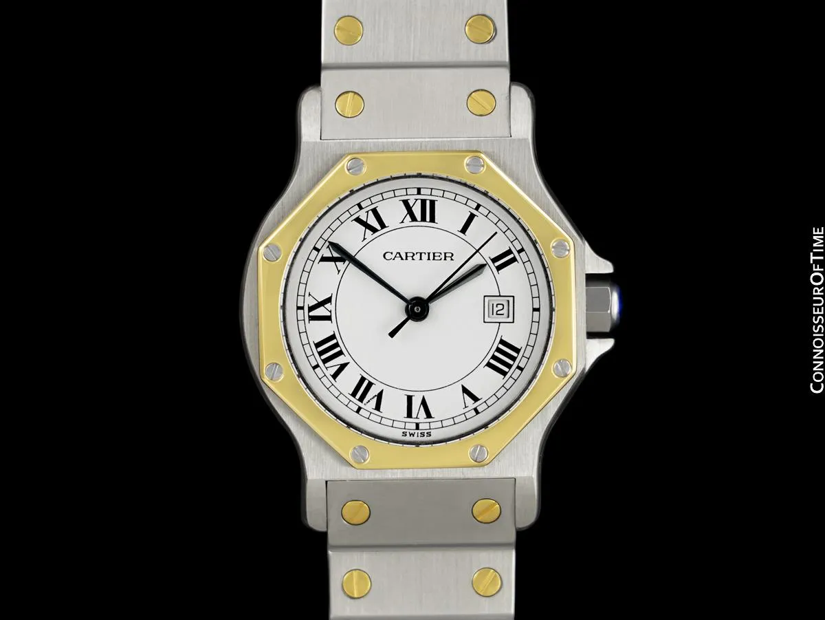 Cartier Santos Octagon Mens Unisex Watch, Automatic - Stainless Steel & 18K Gold