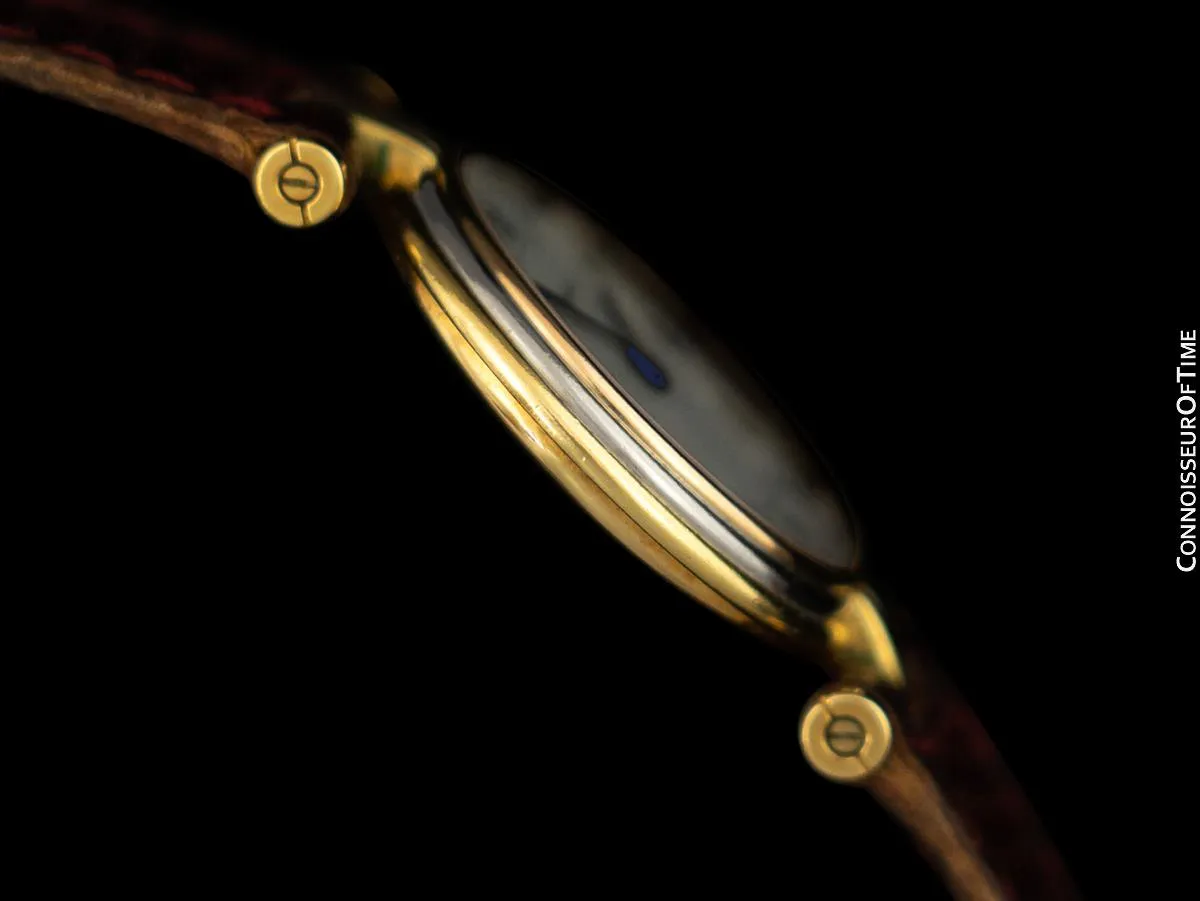 Cartier Vendome Trinity Ladies Solid 18K Gold Watch - Yellow, White & Rose Gold