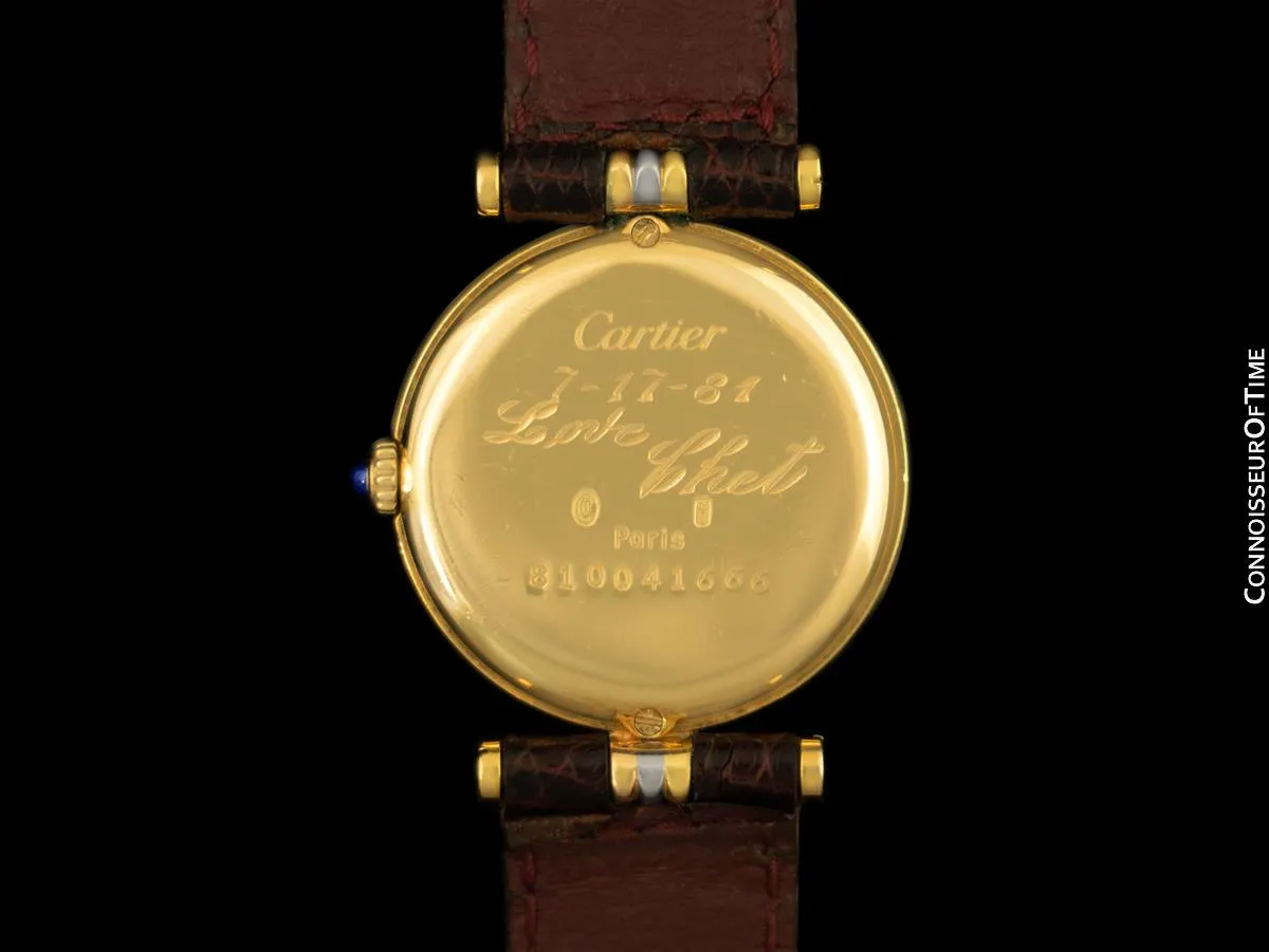 Cartier Vendome Trinity Ladies Solid 18K Gold Watch - Yellow, White & Rose Gold