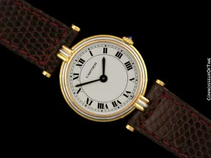 Cartier Vendome Trinity Ladies Solid 18K Gold Watch - Yellow, White & Rose Gold
