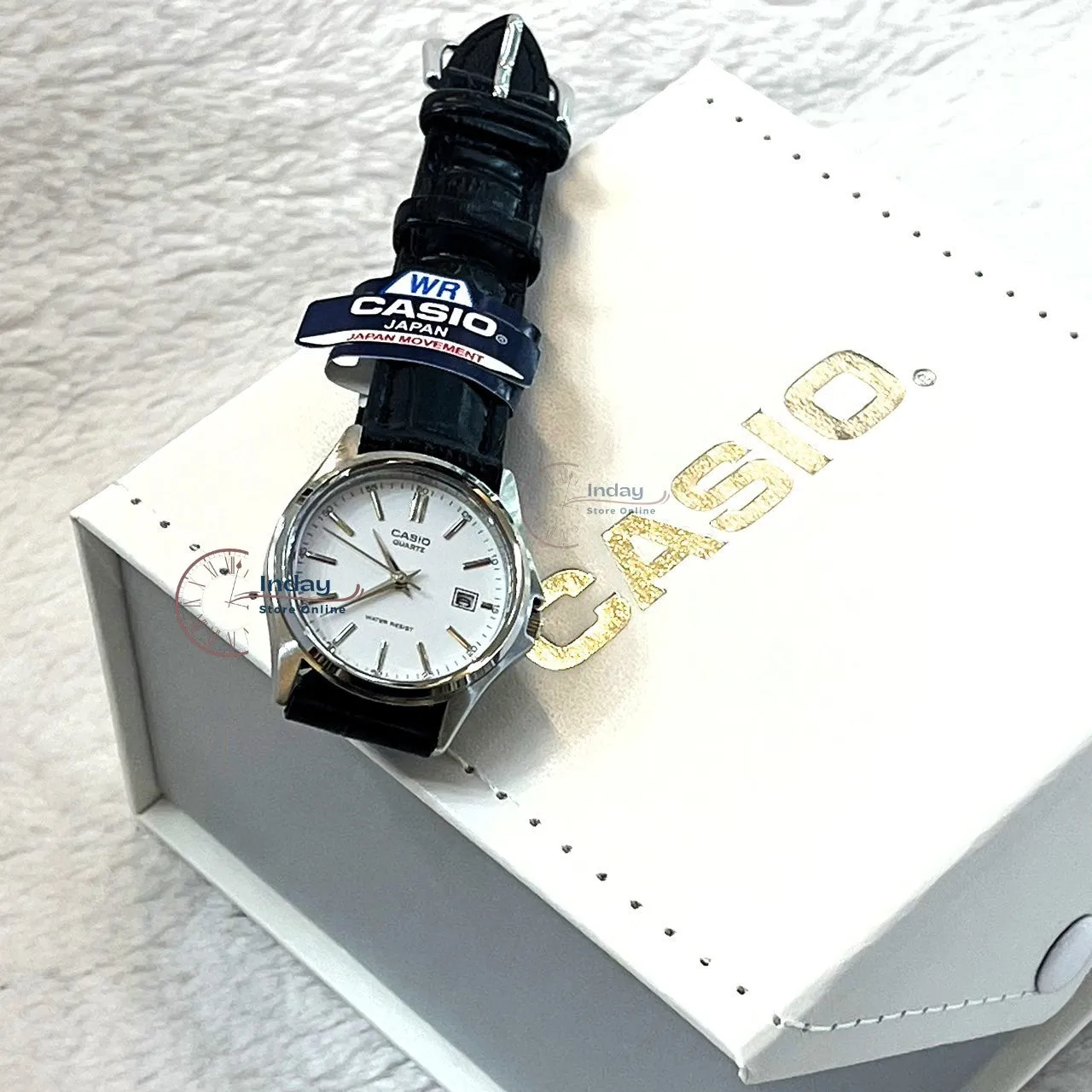 Casio Fashion Women's Watch LTP-1183E-7A Mineral glass Black Leather Strap