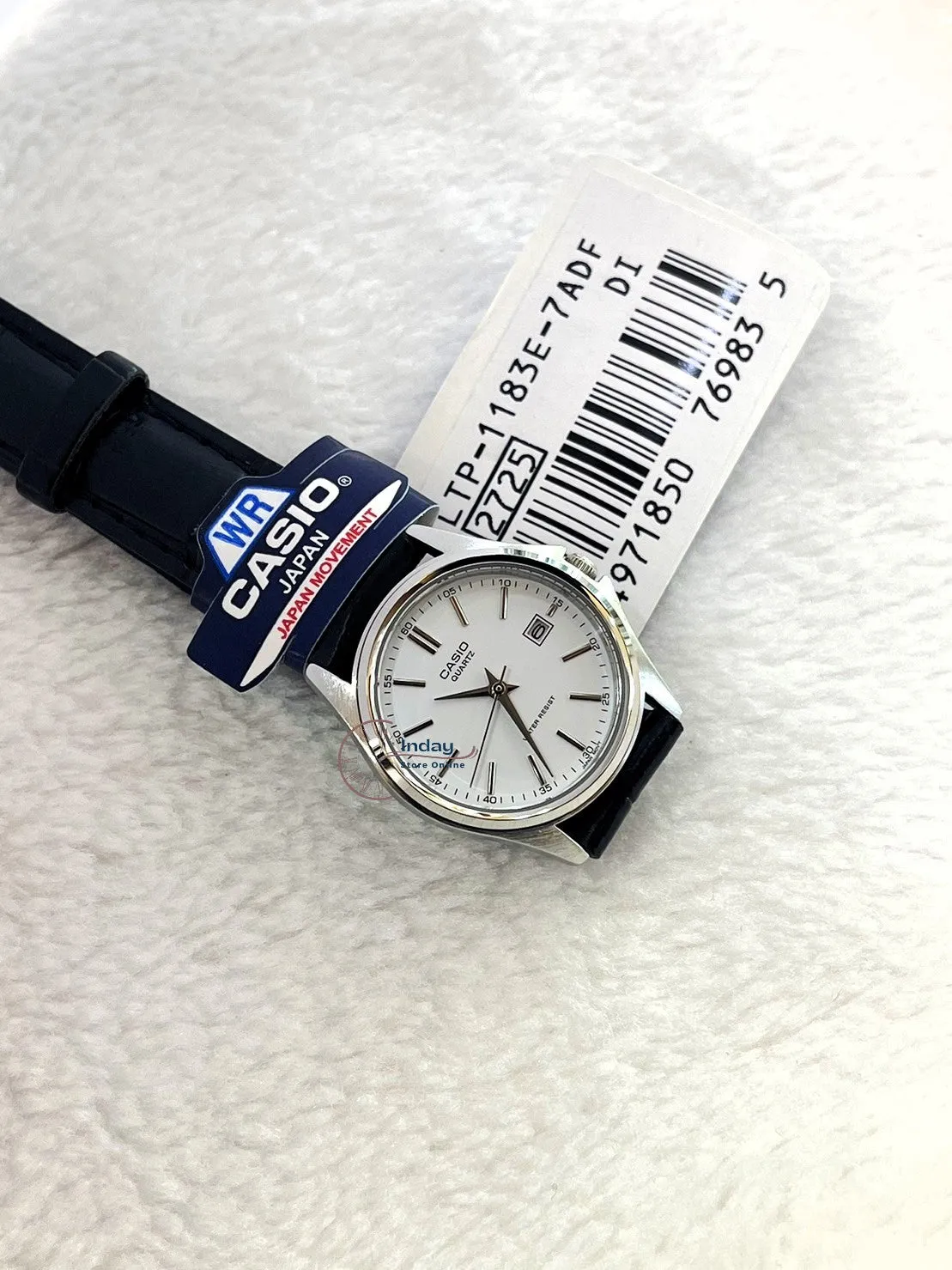 Casio Fashion Women's Watch LTP-1183E-7A Mineral glass Black Leather Strap