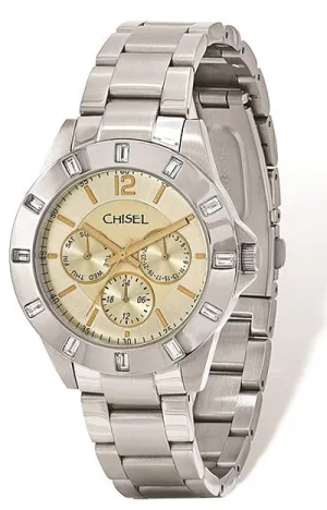 Chisel Men's Day-Date Watch Accented with Emerald Cut Swarovski Crystals, model TPW100